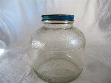 Antique Crisco Jar With Blue Rim Lid Hazel Atlas Clear Etsy Glass