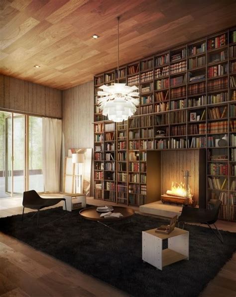 14 Cozy Library Fireplaces Wed Love To Come Home To Home Library