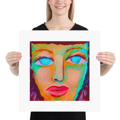 Abstract Portrait Painting Art Print Poster Bold Color Wall Etsy