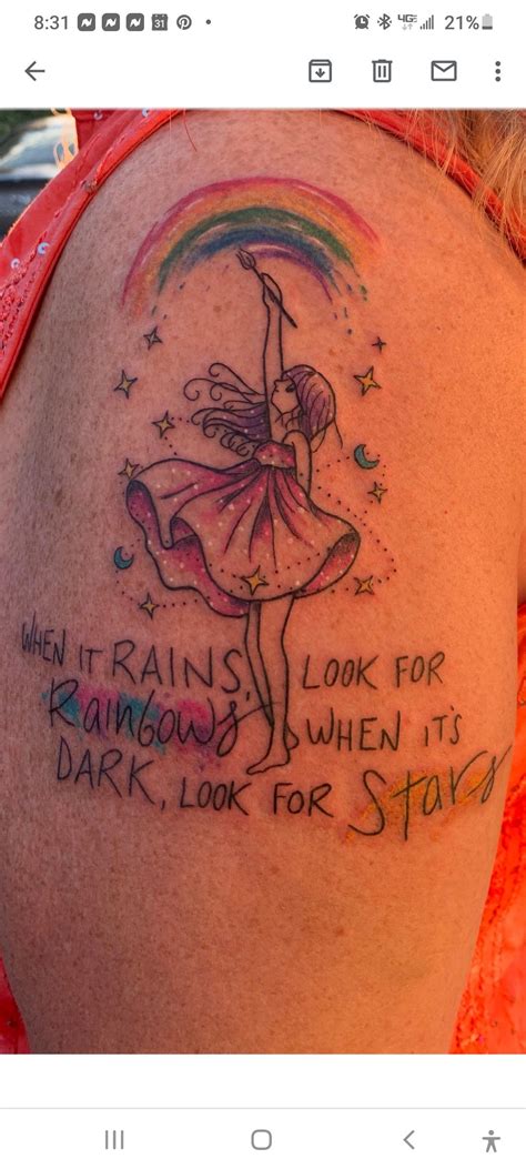 When It Rains Rainbow Tattoos Rain Tattoo Star Tattoos