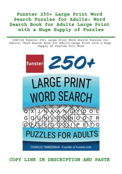 Pdf Funster 250 Large Print Word Search Puzzles For Adults Word