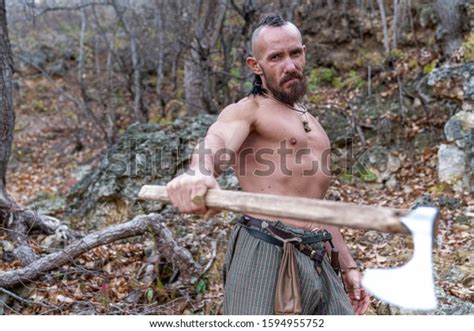 Brutal Viking Naked Torso Weapons His Stock Photo Shutterstock