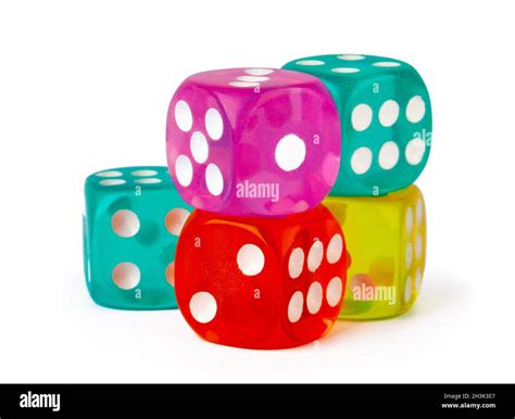 Stacked Play Dice Isolated On White Background Stock Photo Alamy