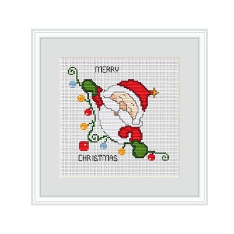Santa Claus Cross Stitch Chart Merry Christmas Cross Stitch Pattern