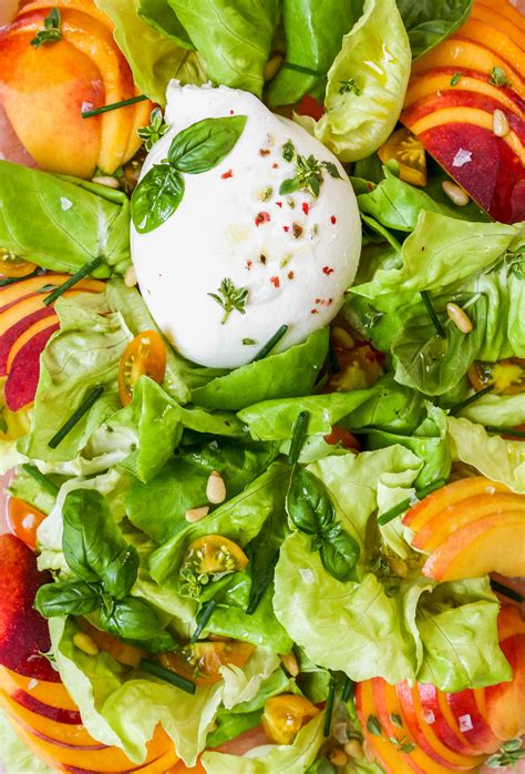 Simple Summer Salad With Peaches And Burrata Recipe Best Salad