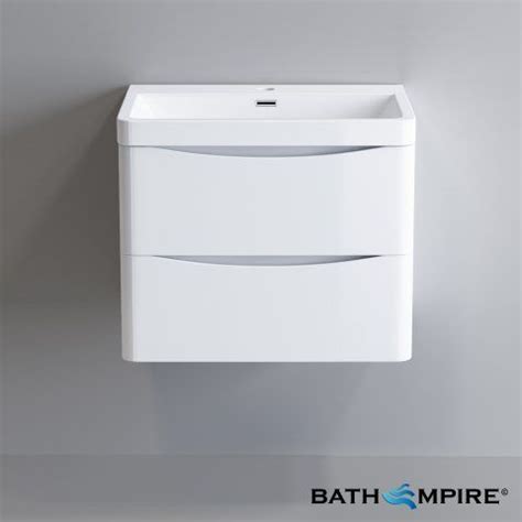 Wall mounted vanities on sale at discount. Austin Gloss White 600mm Built In Basin Drawer Unit - Wall ...
