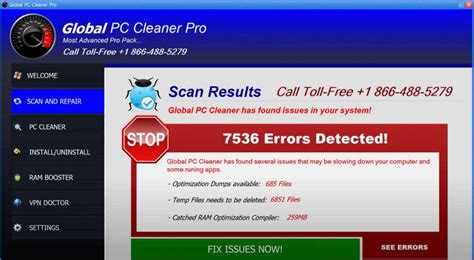 Remove Global Pc Cleaner Pro Virus Removal Guide