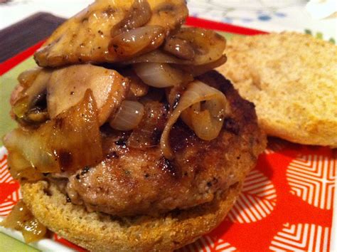 Open-Faced Turkey Burger with Caramelized Onions and Mushrooms | Recipe