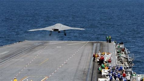 Us Launches Drone From Aircraft Carrier For First Time Bbc News
