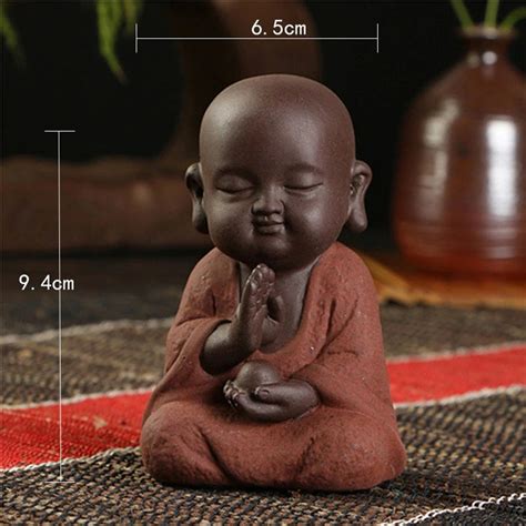 Mini Buddha Statue Little Cute Laughing Baby Monk Sculpture Etsy