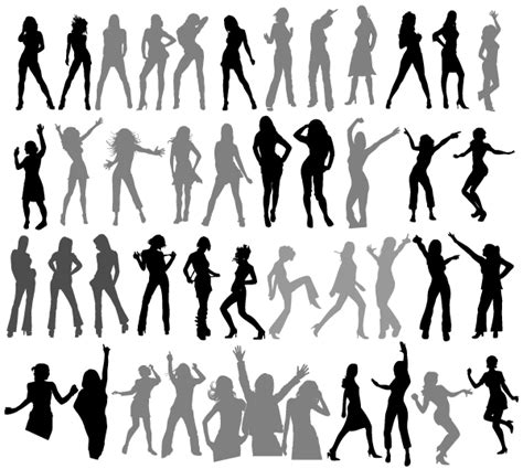 Dancing Girls Silhouettes Vectors Download Free Vector Art Free Vectors