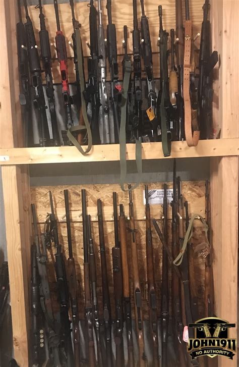 Handgun racks are made with rugged frames to support your besides pistol racks and door hangers, dehumidifiers, security cables and lights are essential gun safe accessories. POTD - Re-Organizing Rifle Racks | John1911.com Gun Blog