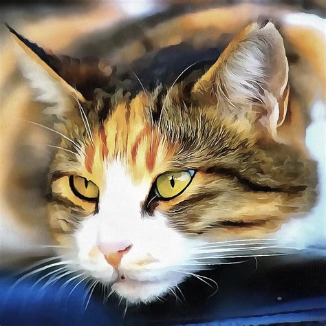 Contented Cat Painting By Taiche Acrylic Art Pixels