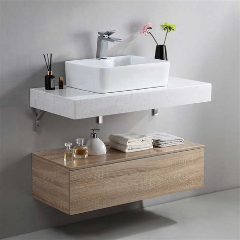 Luxury Modern 3640 Floating Wall Mount Single Bathroom Vanity Set
