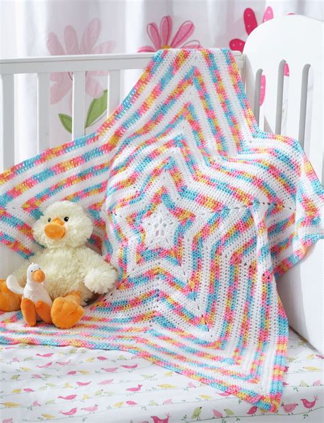 Crochet Pattern Spinrite Baby Co Ordinates Star Blanket