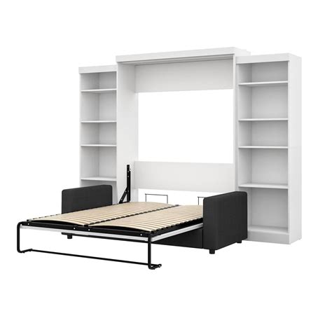 Modubox Pur Queen Murphy Wall Bed Two Storage Units And A Sofa 115