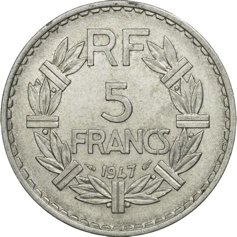 451866 France Lavrillier 5 Francs 1947 Paris Ttb Aluminium Km