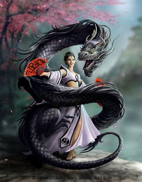 Woman And Chinese Dragon Fantasy Art Dragon Artwork Dragon Pictures
