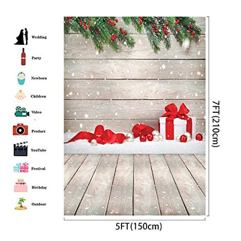 Aiikes 5x7ft Christmas Backdrop For Photography Wood Christmas Photo