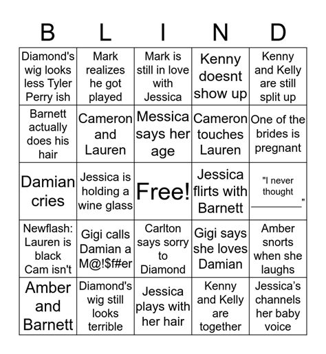 Love Is Blind Bingo Card