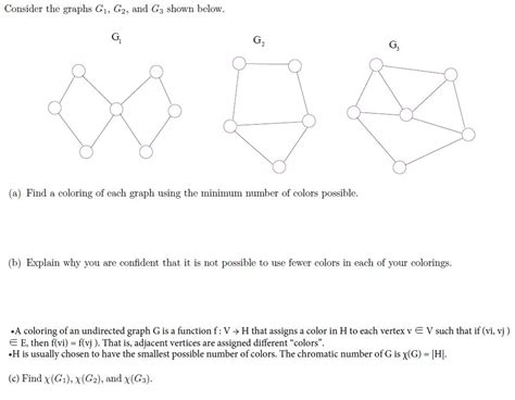 Solved Consider The Graphs G1 G2 And G3 Shown Below A