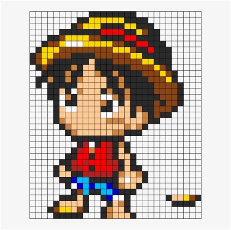 One Piece Luffy Pixel Art Pattern Anime Pixel Art Pixel Art Images