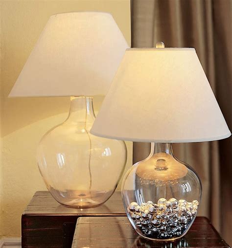 Modern Glass Table Lamp Bedroom Tafellamp White Fabric Shade Dining Room Clear Glass Table Light