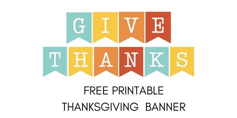Give Thanks Banner Free Printable