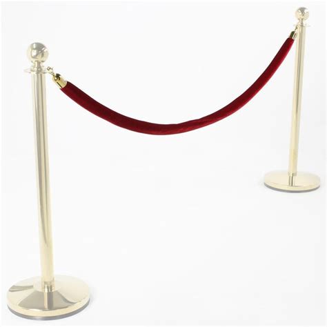 65 Velvet Stanchion Rope With Brass Clasps Burgundy Broadway