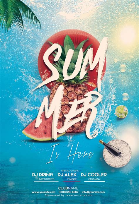 Summer Is Here Free Psd Flyer Template Stockpsd