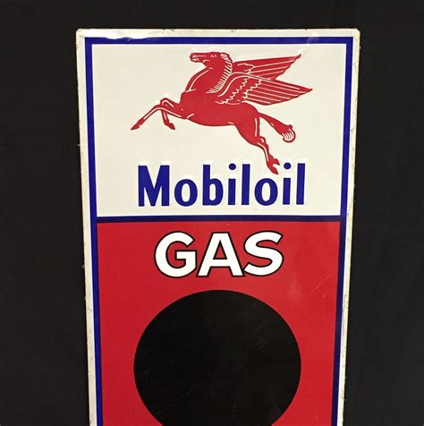 Mobil Gas And Oil Metal Advertising Sign Mobilgas Mobiloil Pump Price