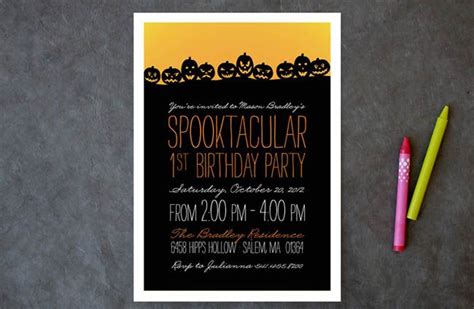 Spooktacular Halloween Pumpkin Invitations Pumpkin Invitation