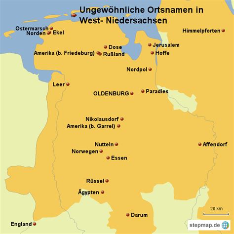 Das im pannonischen becken gelegene und von der donau durchflossene land grenzt an österreich, die slowakei, die ukraine, rumänien, serbien, kroatien und slowenien. StepMap - Lustige Ortsnamen Niedersachsen - Landkarte für ...