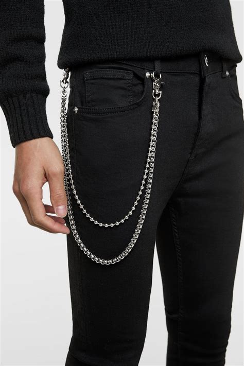 Denim Pants With Chain Jeans With Chains Jeans Chain Chain Outfit