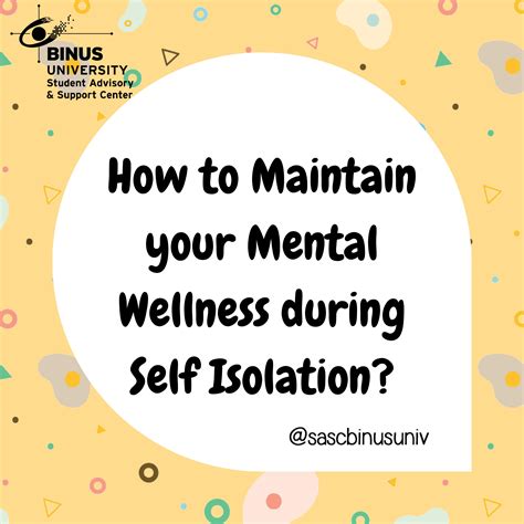 How To Maintain Your Mental Wellness During Self Isolation Siaga Covid 19