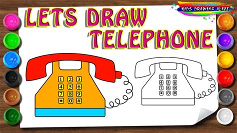 How To Draw A Telephone For Kids I Landline Phone Drawings I Easy