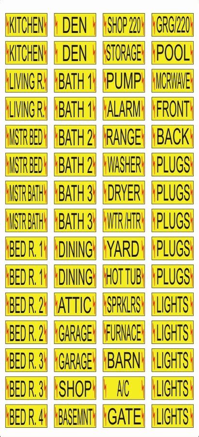 Blue sea systems large format labels ac electrical panel. Free Printable Circuit Breaker Panel Labels | Peterainsworth