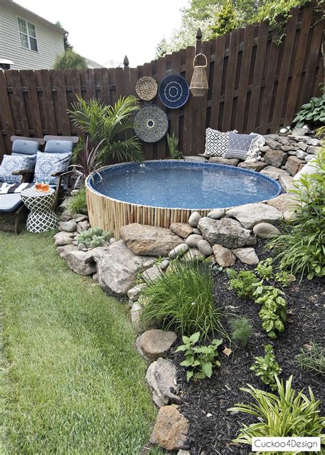 These small backyard ideas go farther than fixing up your landscaping, these ideas are ways to help add personality and style to your yard. Our new stock tank swimming pool in our sloped yard ...
