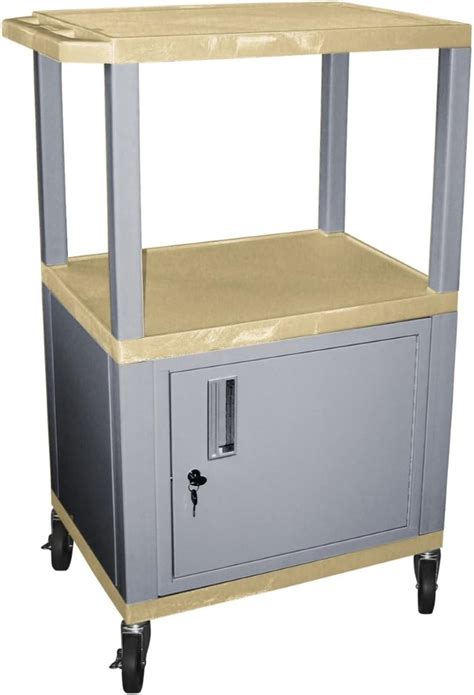 425 Inch Tuffy Cabinet Cart With Tan Shelves By H Wilson