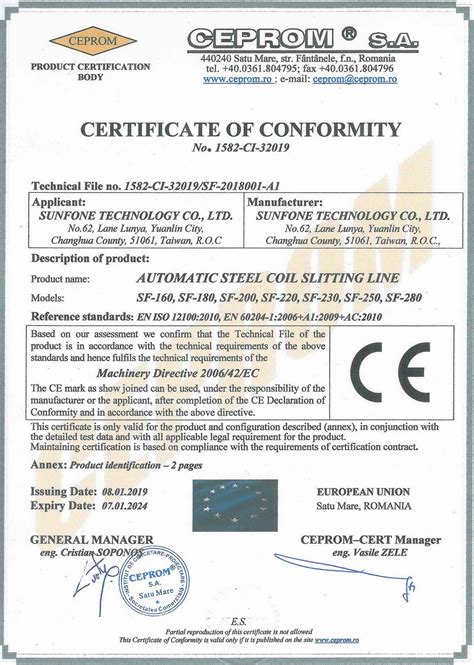 Certificate Of Conformity New York