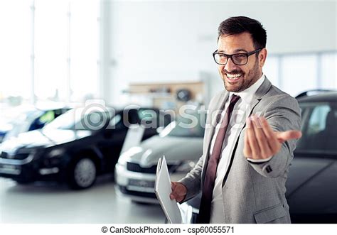 Salesperson At Car Dealership Selling Vehicles Canstock