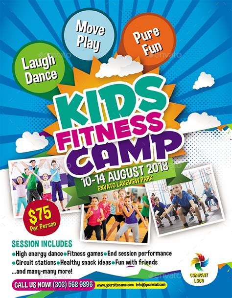 Kids Fitness Camp Flyer Print Templates Graphicriver