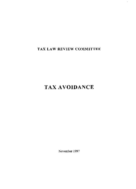 Tax Avoidance Institute For Fiscal Studies