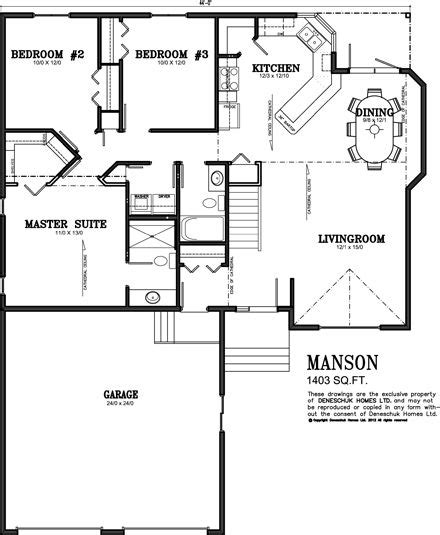 1 bed 2 bath bungalow 2 car. 1500 sq ft ranch house plans with basement | Deneschuk Homes 1400 - 1500 sq ft Home Plans RTM ...