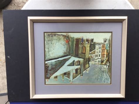 Maurice Utrillo Lithograph Double Matted Framed Paris Street Scene Ebay
