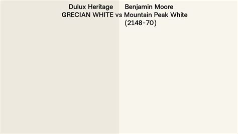 Dulux Heritage Grecian White Vs Benjamin Moore Mountain Peak White