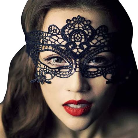 Black Sexy Lady Masquerade Masks Lace For Women Party Halloween Fancy