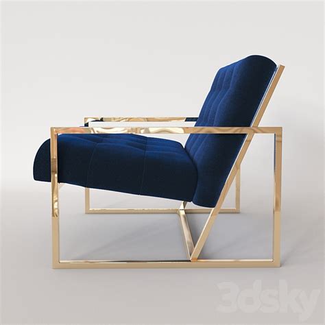 Jonathan Adler Goldfinger Armchair Arm Chair 3d Model