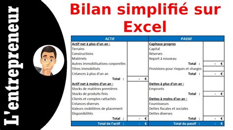 Faire Un Bilan Comptable Sur Excel