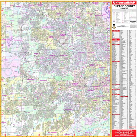 Dupage County Il Wall Map